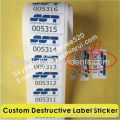 White Breakable Vinyl Paper Stickers,tamper Proof Eggshell Labels,custom Label Sticker Do Not Tamper 